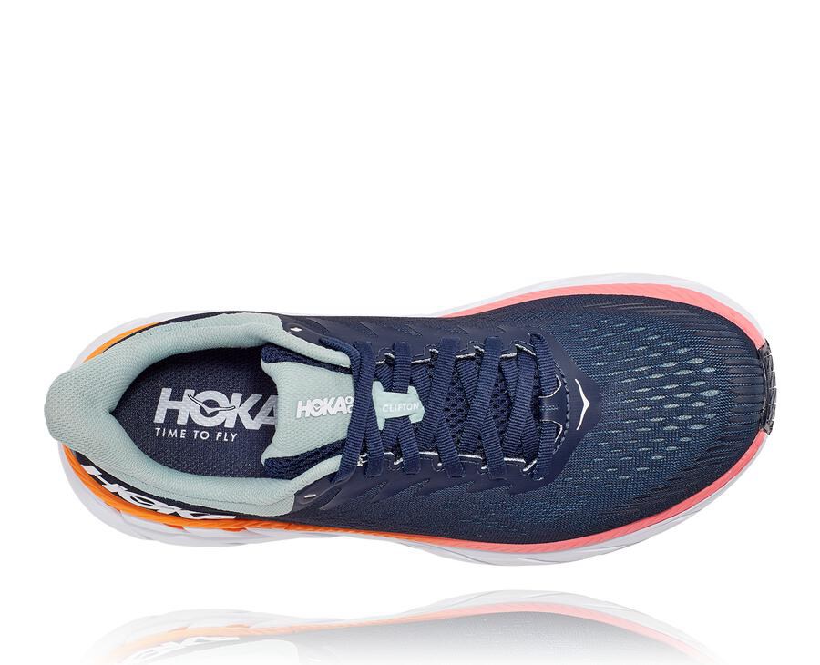 Chaussure Running Hoka One One Clifton 7 Femme - Bleu Marine/Blanche - HYQ-612804